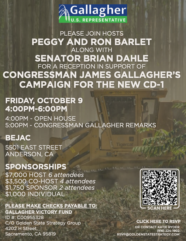 Anderson Reception for Gallagher Oct 9
